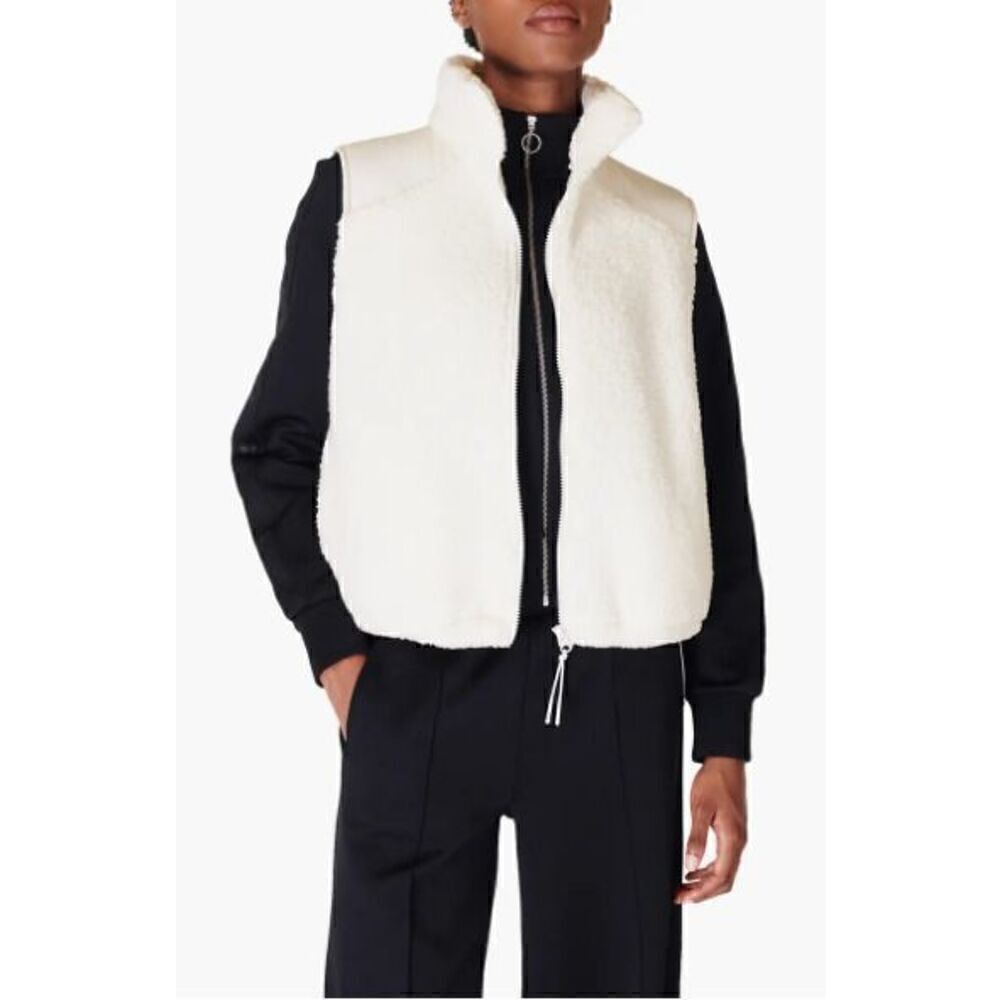 New Sweaty Betty Canyon Fleece Vest White Size 12